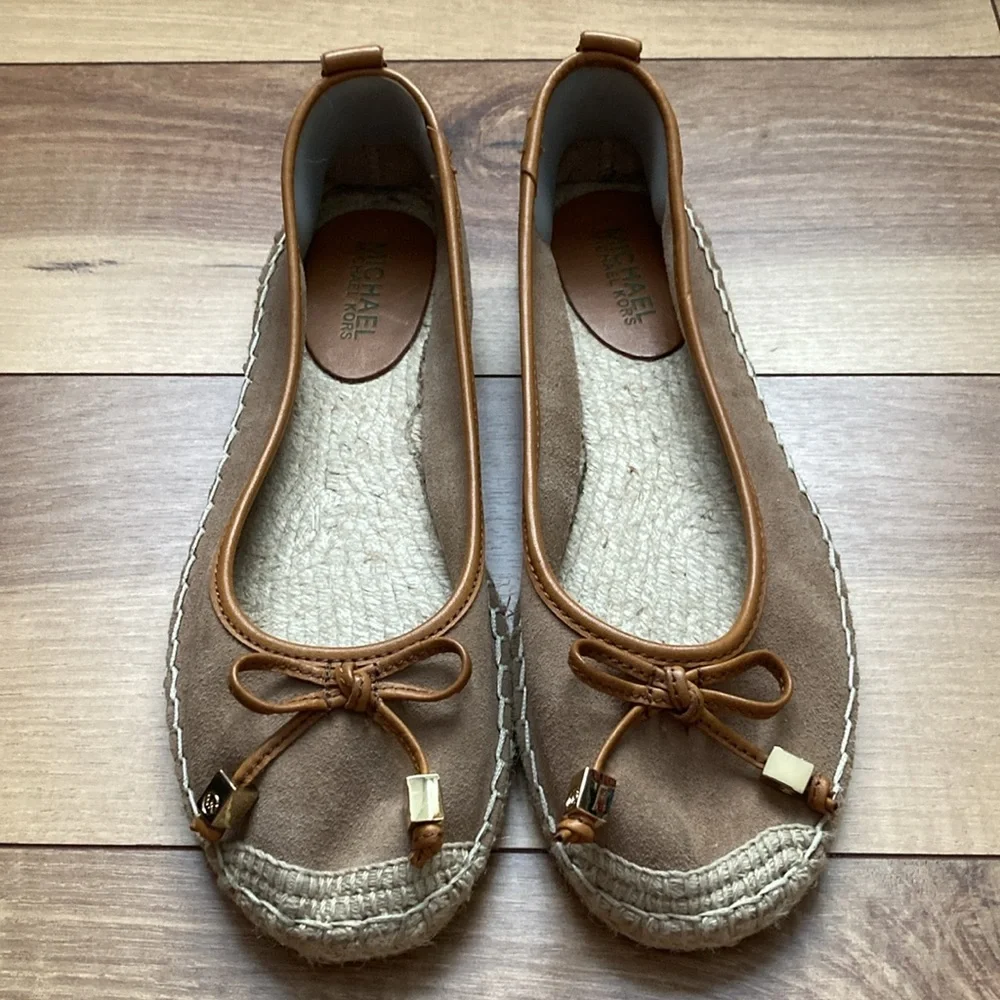 MICHAEL Michael Kors Meg Brown Suede Espadrilles.